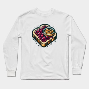 Peanut Butter And Jelly Toast Kawaii Yummy Sandwich Breakfast Sweet Japanese Vintage Long Sleeve T-Shirt